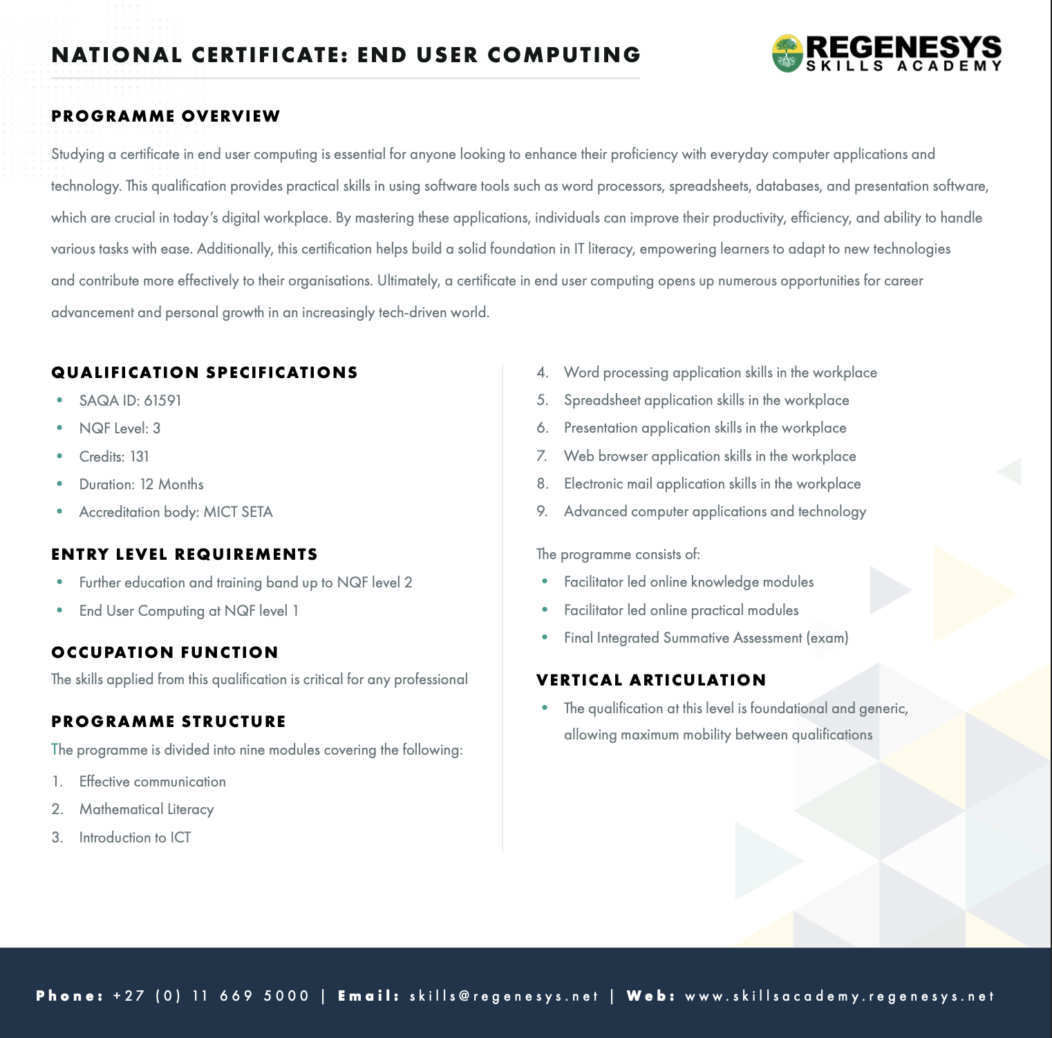 National Certificate: End User Computing